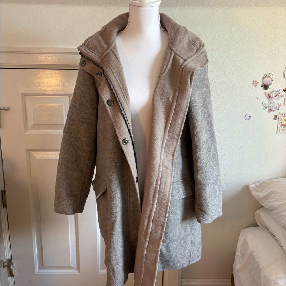 Schneider Gray and Tan Trench Coat